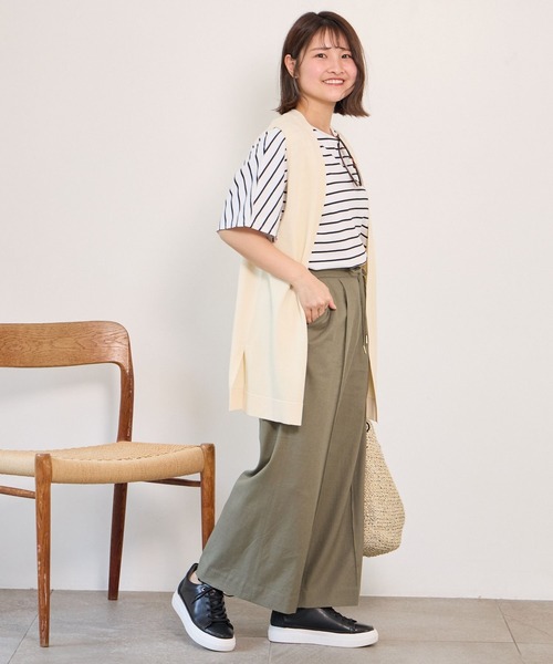 Elura(エルーラ)の「【低身長サイズ Elkotona】コトナリネンブレンド冷感パンツ/104295(その他パンツ・レディース・ライトベージュ/ブラウン系その他/カーキ/イエロー・FREE)」の18枚目の写真