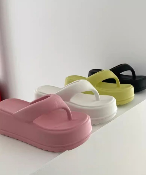 LAC-VERT(ラック・ヴェール)の「【軽量】厚底ラバービーチサンダル(サンダル・レディース・ホワイト/ライトグリーン/ブラック/ピンク・L/M)」の20枚目の写真