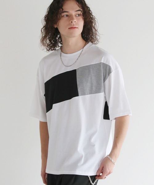 ASTRONOMY(アストロノミー)の「Buyer's Select/切替5分袖ビッグシルエットTシャツ(Tシャツ/カットソー・メンズ・ブラック/ホワイト・M/L)」の5枚目の写真