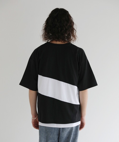 ASTRONOMY(アストロノミー)の「Buyer's Select/切替5分袖ビッグシルエットTシャツ(Tシャツ/カットソー・メンズ・ブラック/ホワイト・M/L)」の17枚目の写真