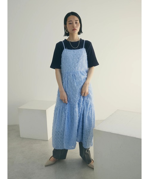 armonia（アルモニーア）の「armonia. フェザージャガードキャミワンピース（ワンピース・レディース・アイボリー/ブラック/ブルー・FREE）」の5枚目の写真