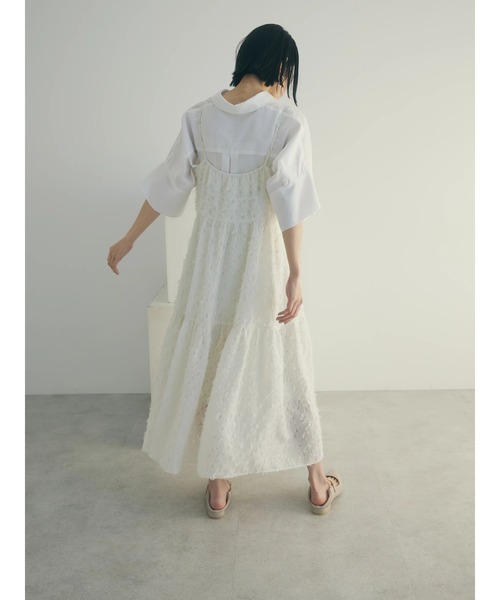 armonia（アルモニーア）の「armonia. フェザージャガードキャミワンピース（ワンピース・レディース・アイボリー/ブラック/ブルー・FREE）」の8枚目の写真