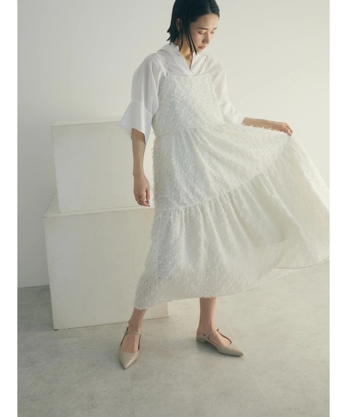 armonia（アルモニーア）の「armonia. フェザージャガードキャミワンピース（ワンピース・レディース・アイボリー/ブラック/ブルー・FREE）」の9枚目の写真