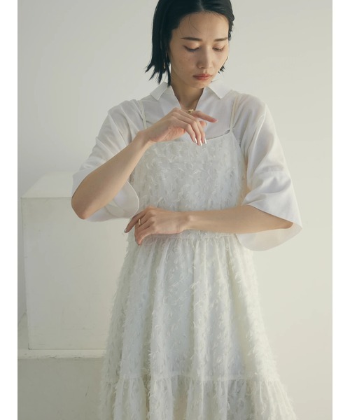 armonia（アルモニーア）の「armonia. フェザージャガードキャミワンピース（ワンピース・レディース・アイボリー/ブラック/ブルー・FREE）」の10枚目の写真