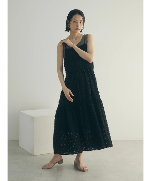 armonia（アルモニーア）の「armonia. フェザージャガードキャミワンピース（ワンピース・レディース・アイボリー/ブラック/ブルー・FREE）」の12枚目の写真