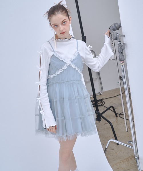 Lovilyn（ラヴィリン）の「レースクロスチュールミニワンピース