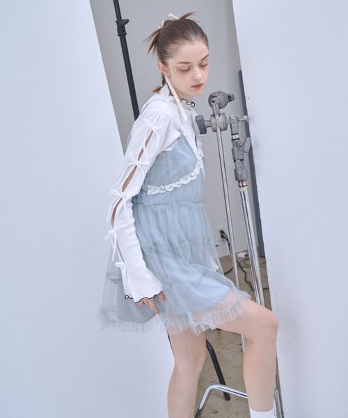 Lovilyn(ラヴィリン)の「レースクロスチュールミニワンピース(ワンピース・レディース・ブラック/ホワイト/サックスブルー・FREE)」の21枚目の写真