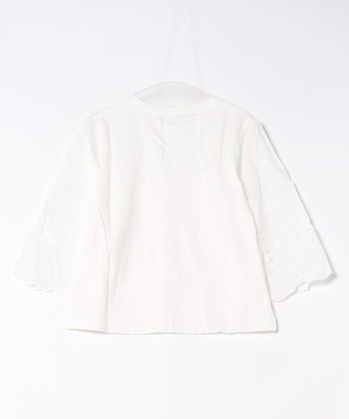 Cinderella（シンデレラ）の「カットソー シャツ トップス 半袖 レディース 春 夏 秋 Tシャツ レース 女性 カジュアル 異素材 大人かわいい 上品 シンプル（Tシャツ/カットソー・レディース・ホワイト/ブラック・FREE）」の12枚目の写真