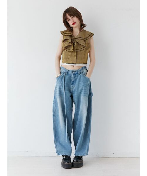 jouetie(ジュエティ)の「ワイドペインターデニムパンツ(デニムパンツ・レディース・ブラック/ライトブルー・SMALL/MEDIUM)」の8枚目の写真