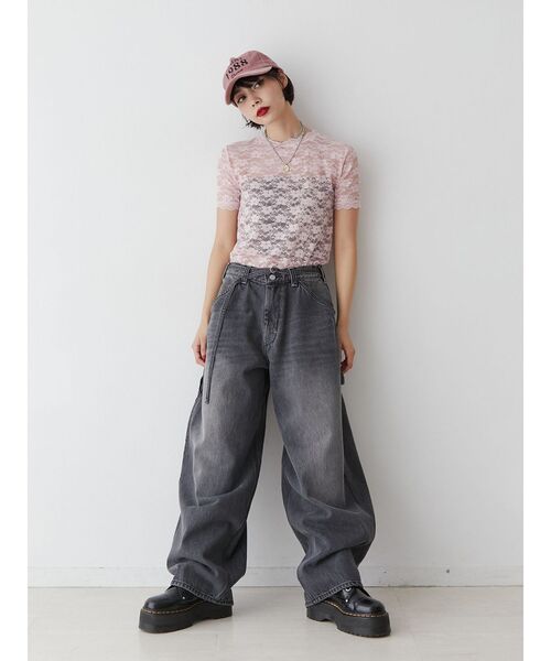 jouetie(ジュエティ)の「ワイドペインターデニムパンツ(デニムパンツ・レディース・ブラック/ライトブルー・SMALL/MEDIUM)」の20枚目の写真