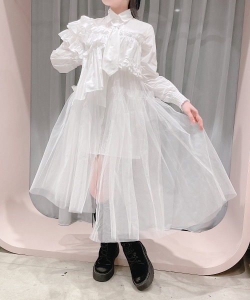 PAIN（ペイン）の「アシンメトリーシャツドレス（ドレス・レディース・パープル・FREE）」の6枚目の写真