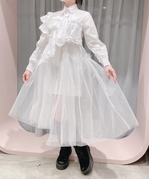 PAIN（ペイン）の「アシンメトリーシャツドレス（ドレス・レディース・パープル・FREE）」の7枚目の写真