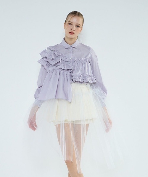 PAIN（ペイン）の「アシンメトリーシャツドレス（ドレス・レディース・パープル・FREE）」の4枚目の写真