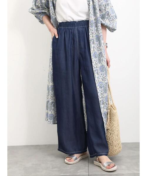 Samansa Mos2 blue(サマンサモスモスブルー)の「【接触冷感】クールデニムパンツ(デニムパンツ・レディース・ネイビー/ブルー/グレー・F)」の3枚目の写真