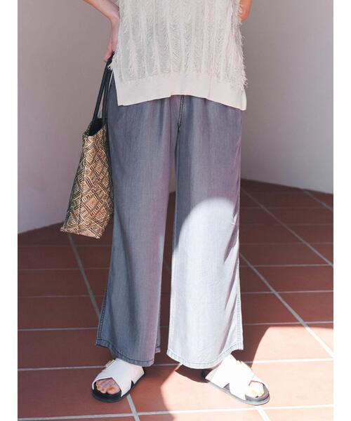 Samansa Mos2 blue(サマンサモスモスブルー)の「【接触冷感】クールデニムパンツ(デニムパンツ・レディース・ネイビー/ブルー/グレー・F)」の4枚目の写真