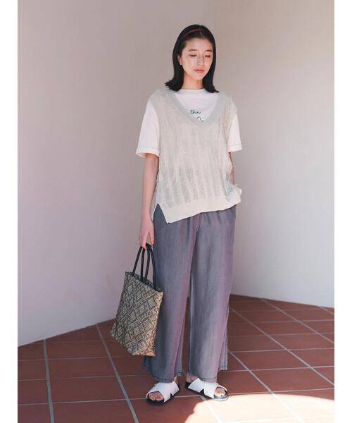 Samansa Mos2 blue(サマンサモスモスブルー)の「【接触冷感】クールデニムパンツ(デニムパンツ・レディース・ネイビー/ブルー/グレー・F)」の6枚目の写真