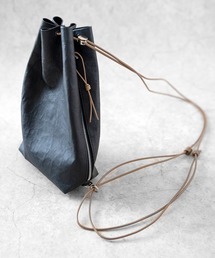 SENTI（センティ）の「SENTI センティ / Dyneema Leather DRAWSTRING BAG_L ×Keel キールコラボレーションダイニーマレザードローストリングバッグL / 3019（ショルダーバッグ）」