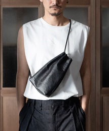 SENTI（センティ）の「SENTI センティ / Dyneema Leather DRAWSTRING BAG_L ×Keel キールコラボレーションダイニーマレザードローストリングバッグL / 3019（ショルダーバッグ）」