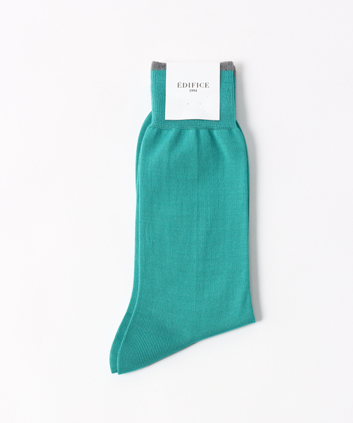 EDIFICE（エディフィス）の「ハイゲージスムース ソックス（ソックス/靴下・メンズ・ブラック/ホワイト/オレンジ系その他/ブルー・FREE）」の3枚目の写真