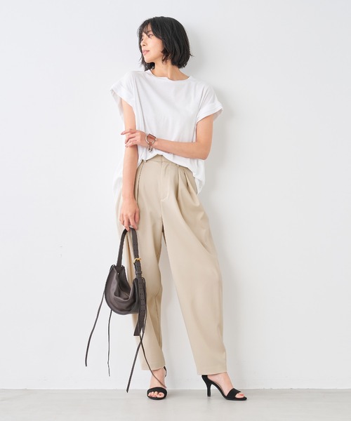 MICA&DEAL（マイカ＆ディール）の「ランダムタックショルダープルオーバー（Tシャツ/カットソー・レディース・ベージュ/ホワイト/ブラック・FREE）」の5枚目の写真