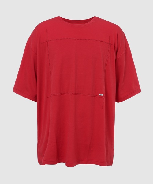 PORTER CLASSIC(ポータークラシック)の「PEACE COTTON PATCHWORK T-SHIRT(Tシャツ/カットソー・メンズ・ブルー/ホワイト/レッド・L)」の3枚目の写真