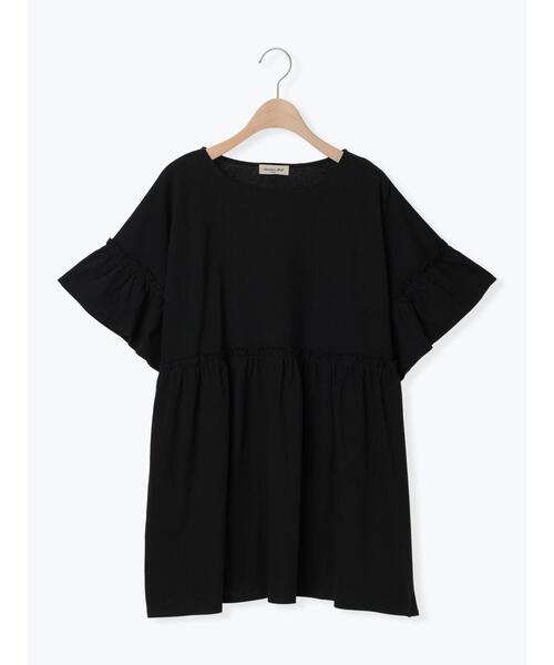 Samansa Mos2（サマンサ モスモス）の「【抗菌防臭】ブラウスみたいなフリルカットTシャツ（Tシャツ/カットソー・レディース・ブルー/キナリ/マスタード/ブラック・F）」の15枚目の写真