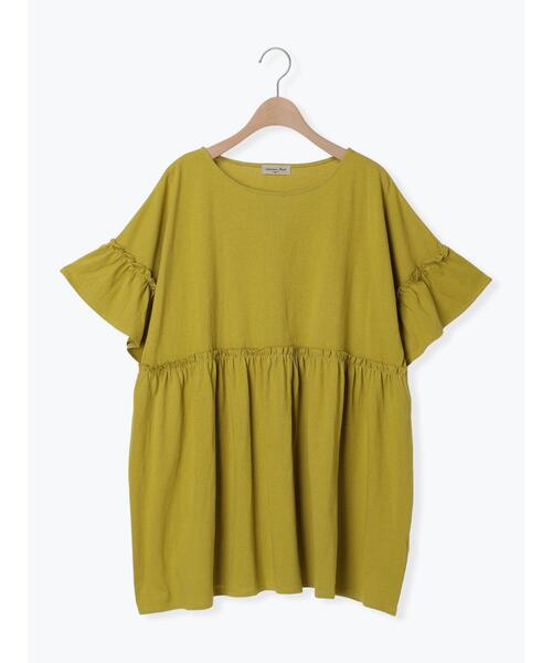 Samansa Mos2（サマンサ モスモス）の「【抗菌防臭】ブラウスみたいなフリルカットTシャツ（Tシャツ/カットソー・レディース・ブルー/キナリ/マスタード/ブラック・F）」の16枚目の写真