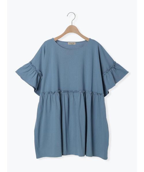 Samansa Mos2（サマンサ モスモス）の「【抗菌防臭】ブラウスみたいなフリルカットTシャツ（Tシャツ/カットソー・レディース・ブルー/キナリ/マスタード/ブラック・F）」の17枚目の写真