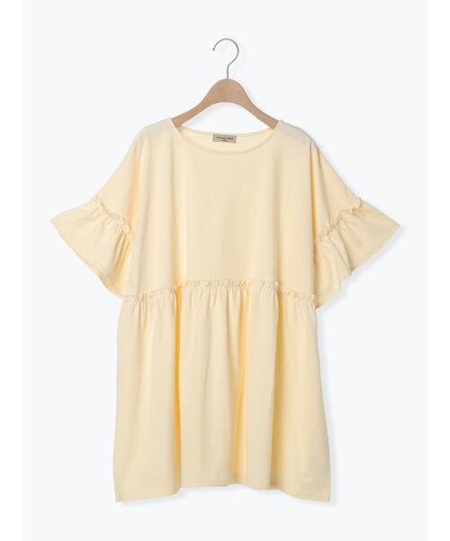 Samansa Mos2（サマンサ モスモス）の「【抗菌防臭】ブラウスみたいなフリルカットTシャツ（Tシャツ/カットソー・レディース・ブルー/キナリ/マスタード/ブラック・F）」の6枚目の写真