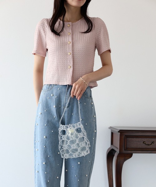 BLUEEAST(ブルーイースト)の「ビーズスクエアハンドバッグ(ハンドバッグ・レディース・シルバー/ホワイト/クリア・FREE)」の14枚目の写真