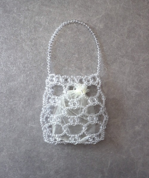 BLUEEAST(ブルーイースト)の「ビーズスクエアハンドバッグ(ハンドバッグ・レディース・シルバー/ホワイト/クリア・FREE)」の18枚目の写真