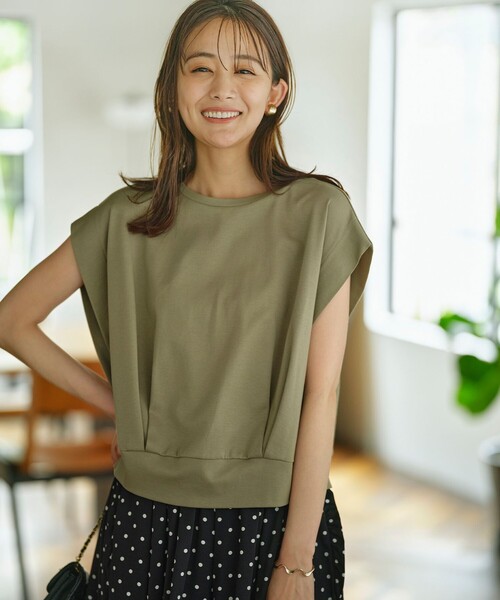 【セール】コンシャスジャージーフレンチスリーブカットソー（Tシャツ/カットソー）｜組曲（クミキョク）