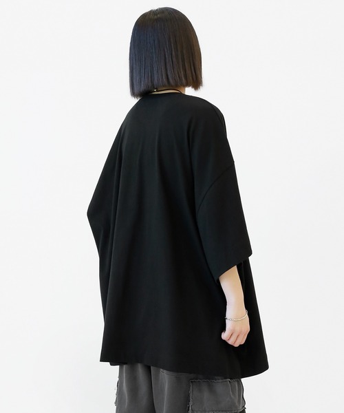 minsobi(ミンソビ)の「ビッグシルエット レターリングT 半袖(Tシャツ/カットソー・メンズ・ブラック/アイボリー・FREE)」の5枚目の写真