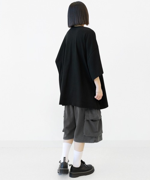 minsobi(ミンソビ)の「ビッグシルエット レターリングT 半袖(Tシャツ/カットソー・メンズ・ブラック/アイボリー・FREE)」の10枚目の写真