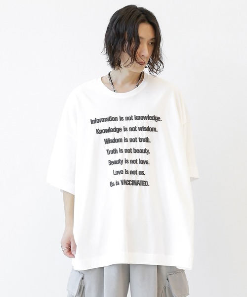 minsobi(ミンソビ)の「ビッグシルエット レターリングT 半袖(Tシャツ/カットソー・メンズ・ブラック/アイボリー・FREE)」の19枚目の写真