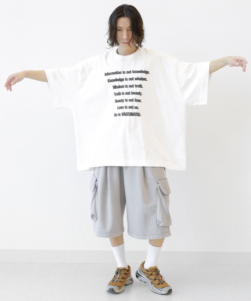 minsobi(ミンソビ)の「ビッグシルエット レターリングT 半袖(Tシャツ/カットソー・メンズ・ブラック/アイボリー・FREE)」の22枚目の写真