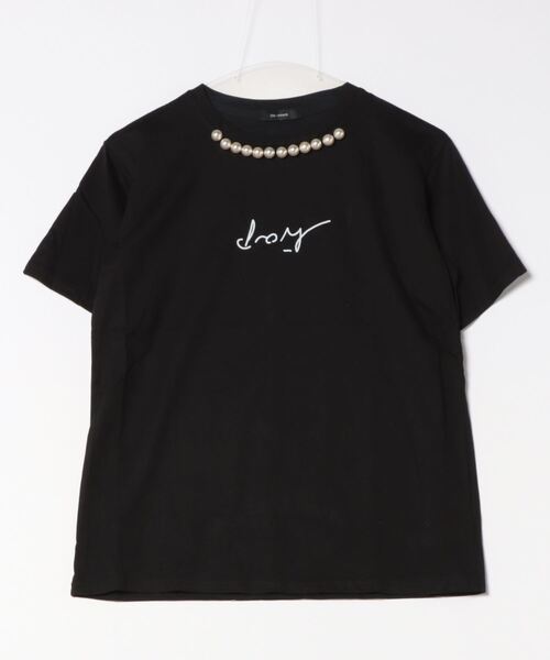 Jayro(ジャイロ)の「パール使いワンポイントロゴプリントTシャツ(Tシャツ/カットソー・レディース・ホワイト/ブラック/ベージュ・FREE)」の13枚目の写真
