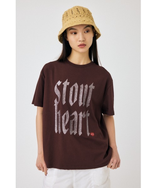 MOUSSY（マウジー）の「GLITTER DAMAGE Tシャツ（Tシャツ/カットソー・レディース・ホワイト/ブラウン/ネイビー・FREE）」の2枚目の写真