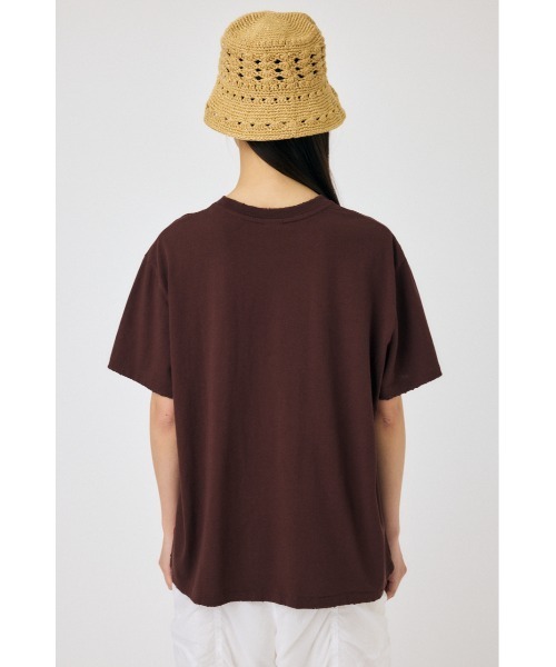 MOUSSY（マウジー）の「GLITTER DAMAGE Tシャツ（Tシャツ/カットソー・レディース・ホワイト/ブラウン/ネイビー・FREE）」の4枚目の写真