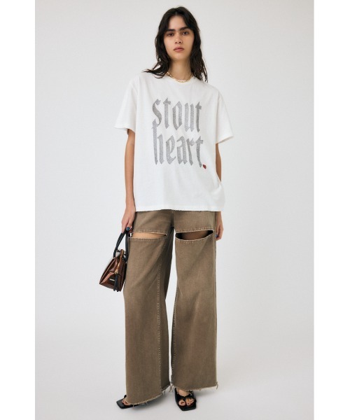 MOUSSY（マウジー）の「GLITTER DAMAGE Tシャツ（Tシャツ/カットソー・レディース・ホワイト/ブラウン/ネイビー・FREE）」の13枚目の写真