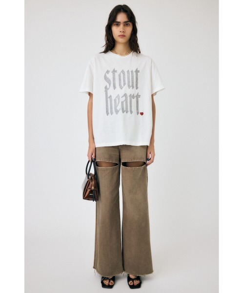 MOUSSY（マウジー）の「GLITTER DAMAGE Tシャツ（Tシャツ/カットソー・レディース・ホワイト/ブラウン/ネイビー・FREE）」の15枚目の写真