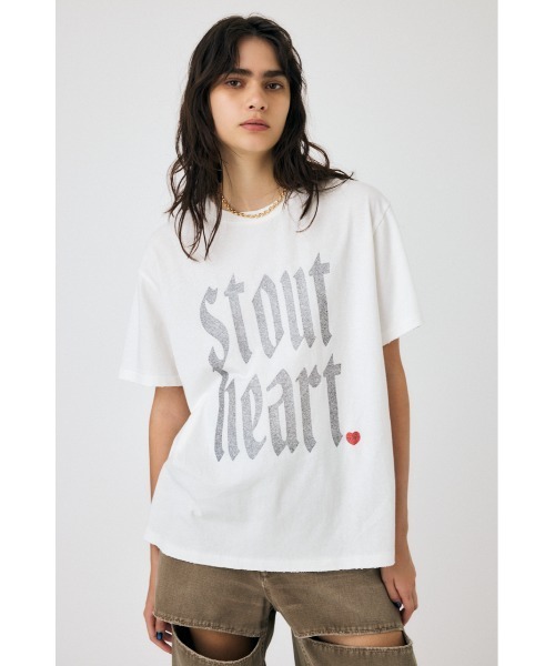 MOUSSY（マウジー）の「GLITTER DAMAGE Tシャツ（Tシャツ/カットソー・レディース・ホワイト/ブラウン/ネイビー・FREE）」の16枚目の写真