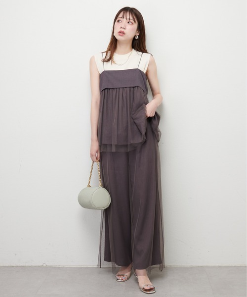 natural couture(ナチュラルクチュール)の「レーヨン麻混ロングパンツ(その他パンツ・レディース・チャコールグレー/ライトベージュ/ブラック・FREE)」の15枚目の写真
