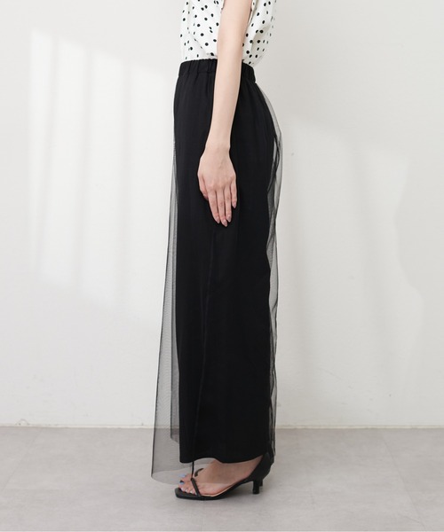 natural couture(ナチュラルクチュール)の「レーヨン麻混ロングパンツ(その他パンツ・レディース・チャコールグレー/ライトベージュ/ブラック・FREE)」の7枚目の写真