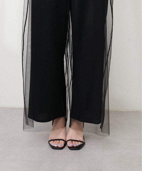 natural couture(ナチュラルクチュール)の「レーヨン麻混ロングパンツ(その他パンツ・レディース・チャコールグレー/ライトベージュ/ブラック・FREE)」の4枚目の写真