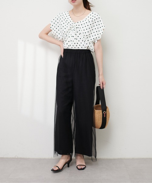 natural couture(ナチュラルクチュール)の「レーヨン麻混ロングパンツ(その他パンツ・レディース・チャコールグレー/ライトベージュ/ブラック・FREE)」の20枚目の写真