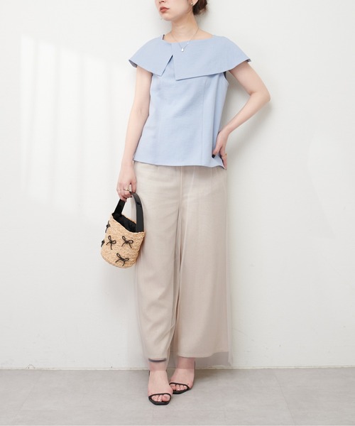 natural couture(ナチュラルクチュール)の「レーヨン麻混ロングパンツ(その他パンツ・レディース・チャコールグレー/ライトベージュ/ブラック・FREE)」の10枚目の写真