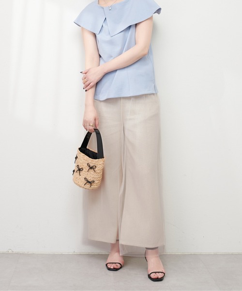 natural couture(ナチュラルクチュール)の「レーヨン麻混ロングパンツ(その他パンツ・レディース・チャコールグレー/ライトベージュ/ブラック・FREE)」の12枚目の写真