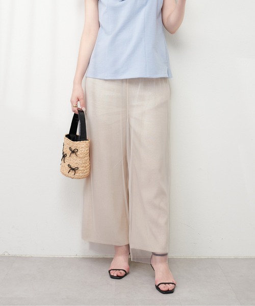 natural couture(ナチュラルクチュール)の「レーヨン麻混ロングパンツ(その他パンツ・レディース・チャコールグレー/ライトベージュ/ブラック・FREE)」の13枚目の写真