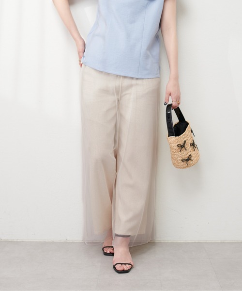 natural couture(ナチュラルクチュール)の「レーヨン麻混ロングパンツ(その他パンツ・レディース・チャコールグレー/ライトベージュ/ブラック・FREE)」の11枚目の写真